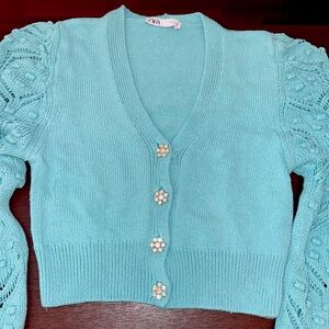 Zara cardigan with jeweled buttons size small